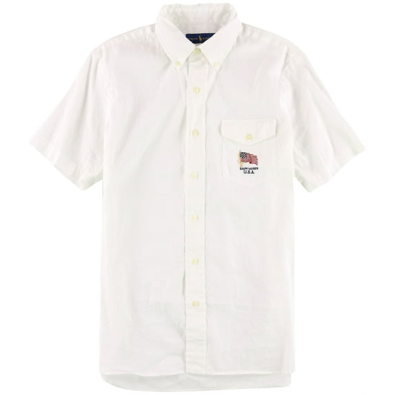 Men's American Flag Short Sleeve Shirt-W-S