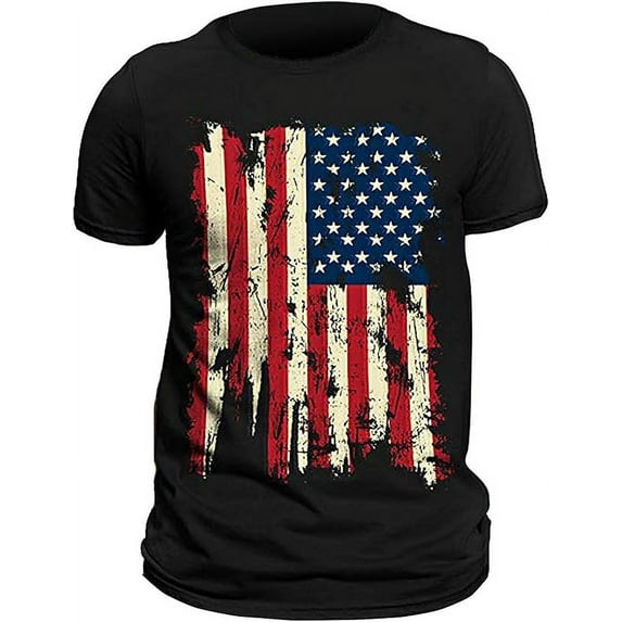 Men's American Flag T-Shirts Short Sleeve Tops USA Flag Shirt Casual 4th of July Day Patriotic Shirts