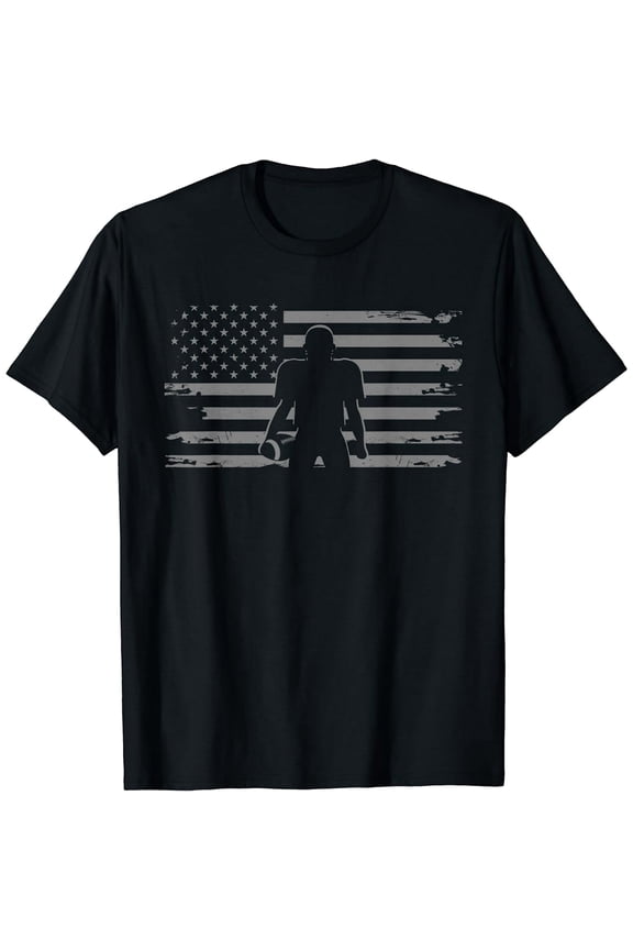 Men's American Football Clothing Football Lover Short Sleeve Black T-Shirt