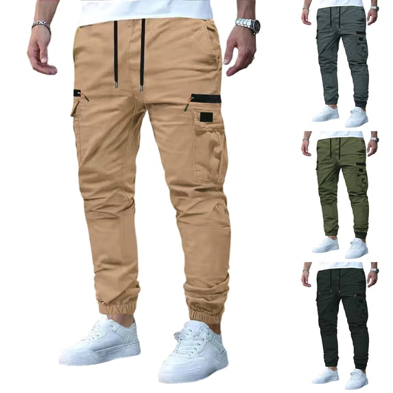 Men's American Loose High Street Leisure Sports Multi-Pocket Workwear Pants - Casual Cargo Trousers for Fashion, Outdoor, and Everyday UseBlackL