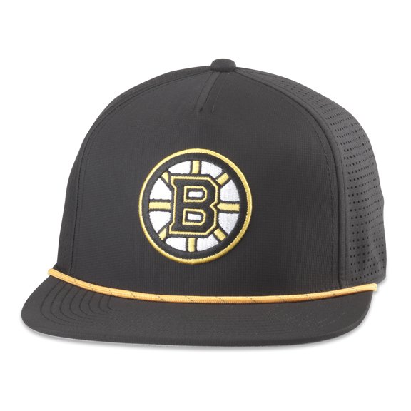 Men's American Needle Black Boston Bruins Buxton Pro Tech Adjustable Hat