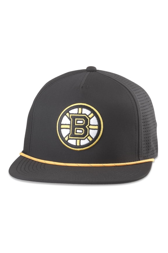 Men's American Needle Black Boston Bruins Buxton Pro Tech Adjustable Hat