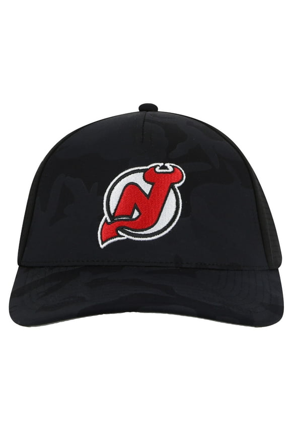 Men's American Needle Black New Jersey Devils Valin Camo Super Tech Vented Adjustable Hat