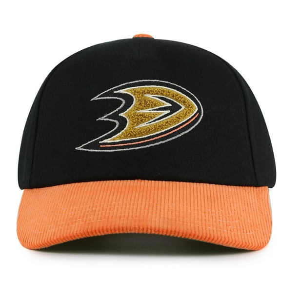 Men's American Needle Black/Orange Anaheim Ducks Burnett Adjustable Hat