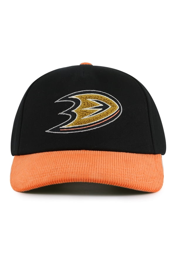 Men's American Needle Black/Orange Anaheim Ducks Burnett Adjustable Hat