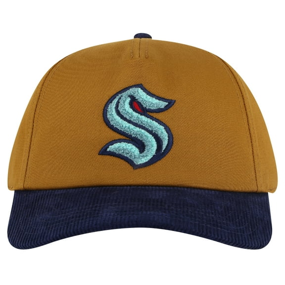 Men's American Needle Tan/Deep Sea Blue Seattle Kraken Burnett Adjustable Hat