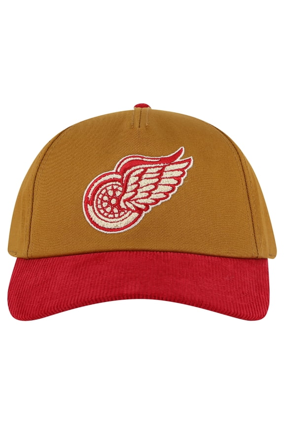 Men's American Needle Tan/Red Detroit Red Wings Burnett Adjustable Hat