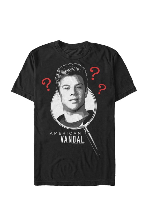 Men's American Vandal Dylan Magnifying Glass Graphic Tee Black Large