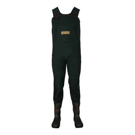 Frogg Toggs Men’s Amphib Bootfoot Chest Waders, Neoprene Waders for Fishing with 200g Thinsulate Cleated Boots, Forest Green, Size 14