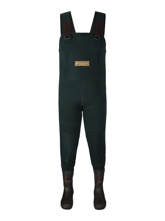 Men’s Amphib Bootfoot Chest Waders, Neoprene Waders for Fishing with 200g Thinsulate Felt Boots, Forest Green, Size 10