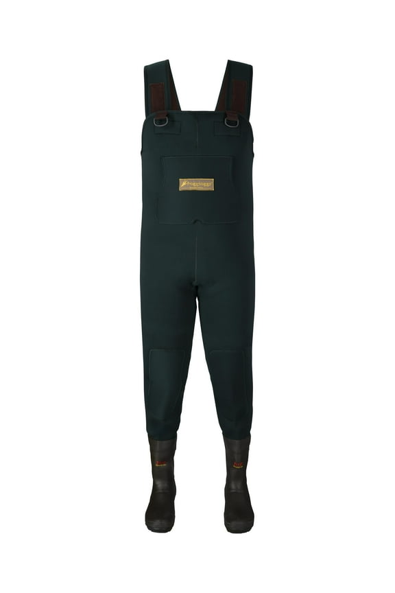 Men’s Amphib Bootfoot Chest Waders, Neoprene Waders for Fishing with 200g Thinsulate Felt Boots, Forest Green, Size 12