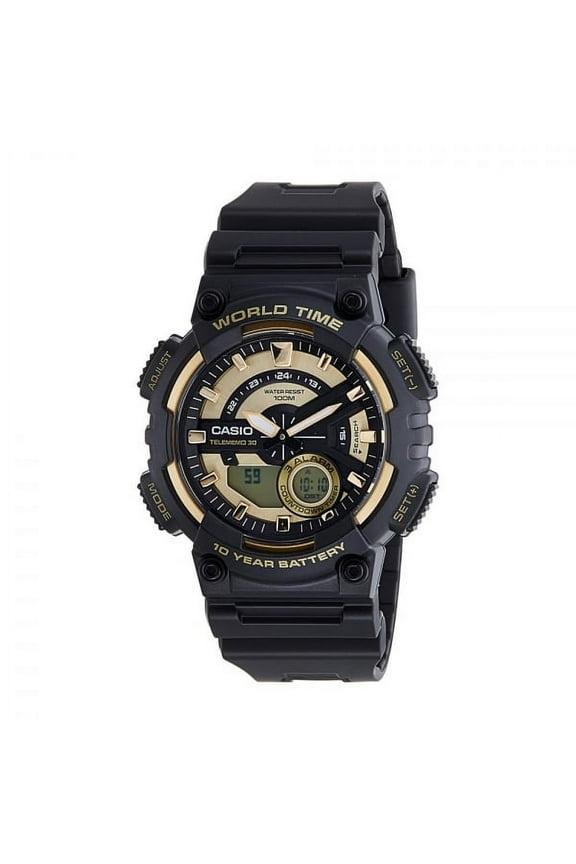 Men's Ana-Digi Watch, Black/Gold, AEQ110BW-9AVCF