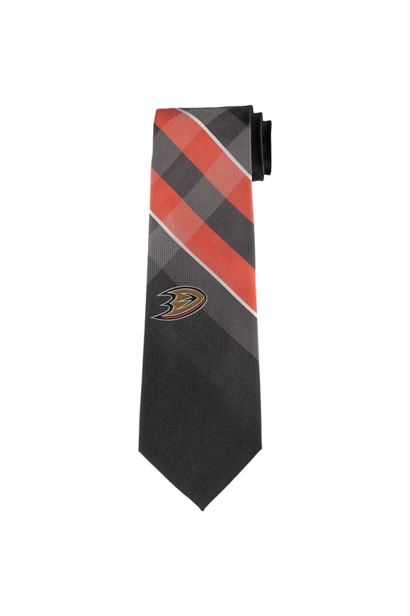 Men's Anaheim Ducks Woven Poly Grid Tie