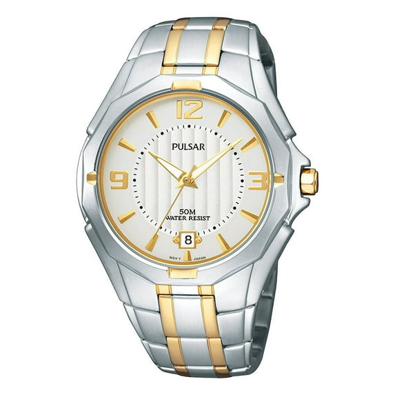 Men's Analog Japanese Quartz Two Tone Stainless Steel 50m Watch PXH822