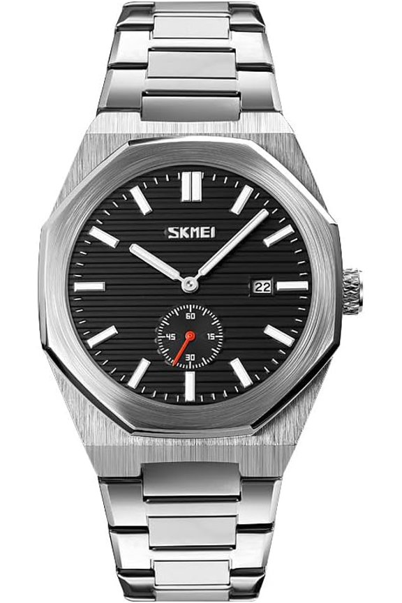 Men's Analog Quartz Watch Stainless Steel Waterproof Watches Minimalist Military Business Design with Date Function