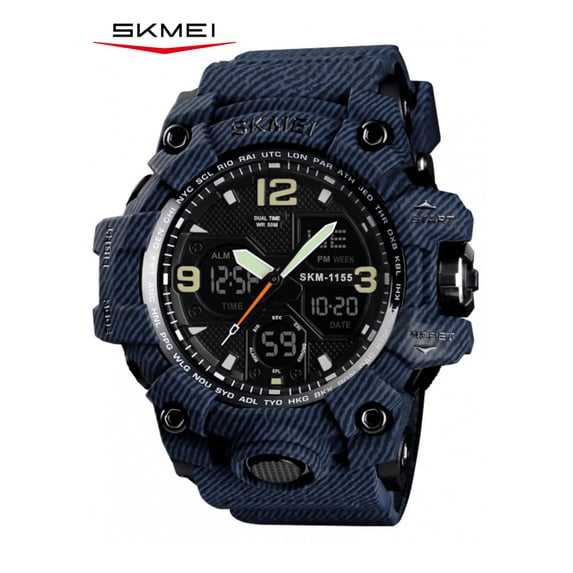 Men's Analog Sports Watch Military Watch Outdoor LED Stopwatch Digital Electronic Watches Large Dual Display Waterproof Tactical Army Watches for Men