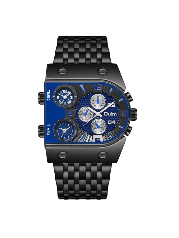 Men's Analog Sports Watch with Multi Time Zone Display and 3 Quartz Movements – Ideal for Active Lifestyles