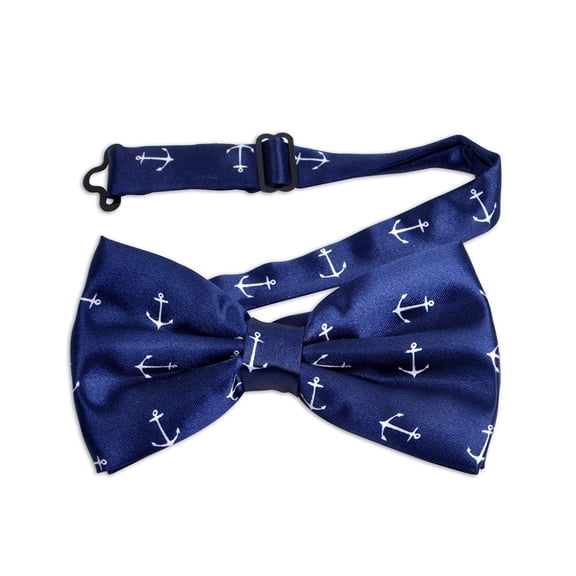 Men's Anchor Navy Print Pattern Novelty Bow Tie