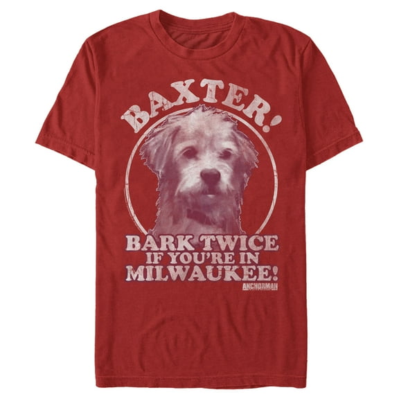Men's Anchorman Baxter Bark Twice  Graphic Tee Red 3X Large