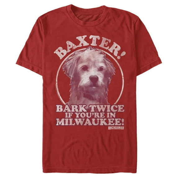 Men's Anchorman Baxter Bark Twice Graphic Tee Red Large