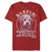Mens Anchorman Baxter Bark Twice Graphic Tee Red X Large
