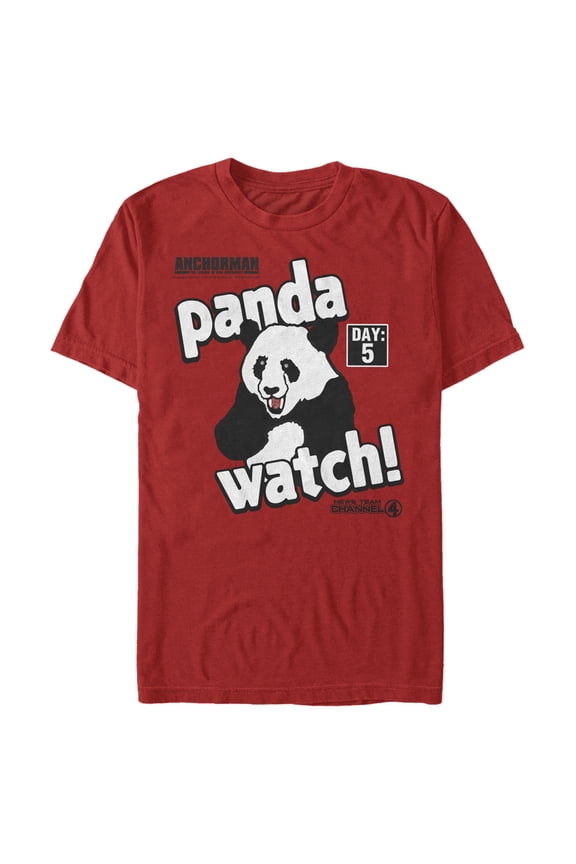 Men's Anchorman Panda Watch Day 5  Graphic Tee Red Medium
