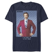 Men's Anchorman Ron Burgundy Big Deal Graphic Tee Navy Blue Large