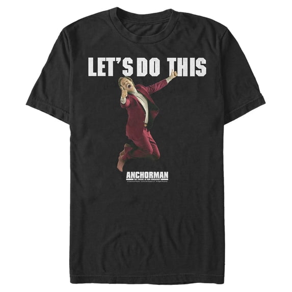 Men's Anchorman Ron Burgundy Let's Do This Graphic Tee Black X Large