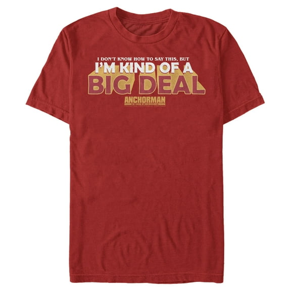 Men's Anchorman Say I'm Kind of a Big Deal Graphic Tee Red Medium