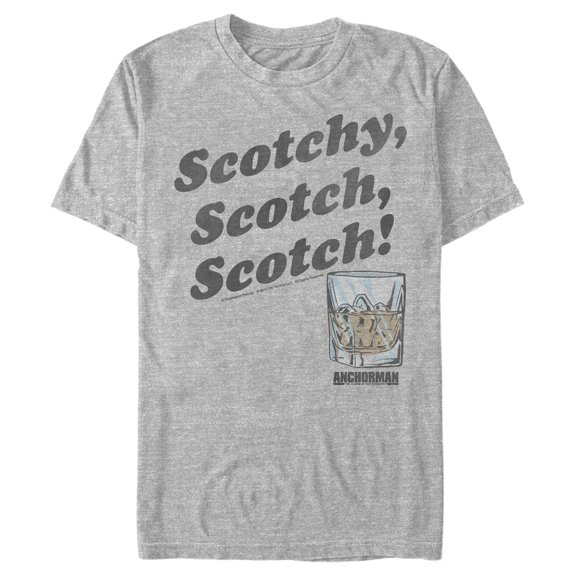 Men's Anchorman Scotchy Scotch Glass  Graphic Tee Athletic Heather Medium