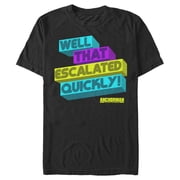 Men's Anchorman That Escalated Quickly Graphic Tee Black Large