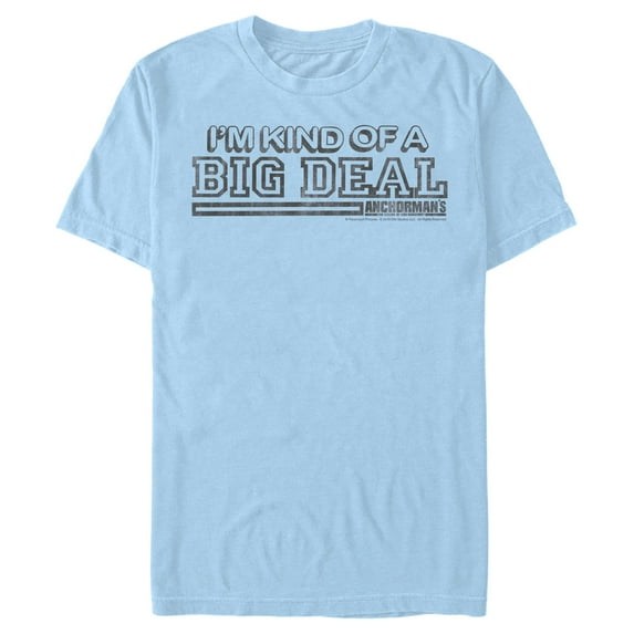 Men's Anchorman Vintage Big Deal Graphic Tee Light Blue Large