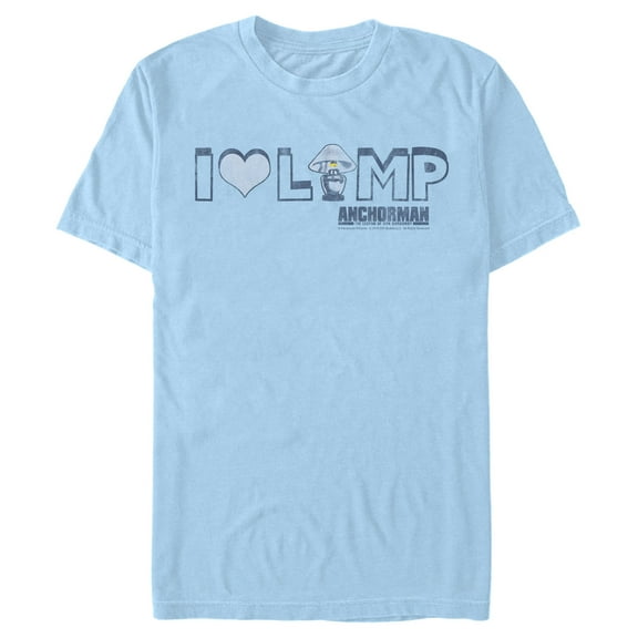 Men's Anchorman Vintage I Love Lamp  Graphic Tee Light Blue 3X Large