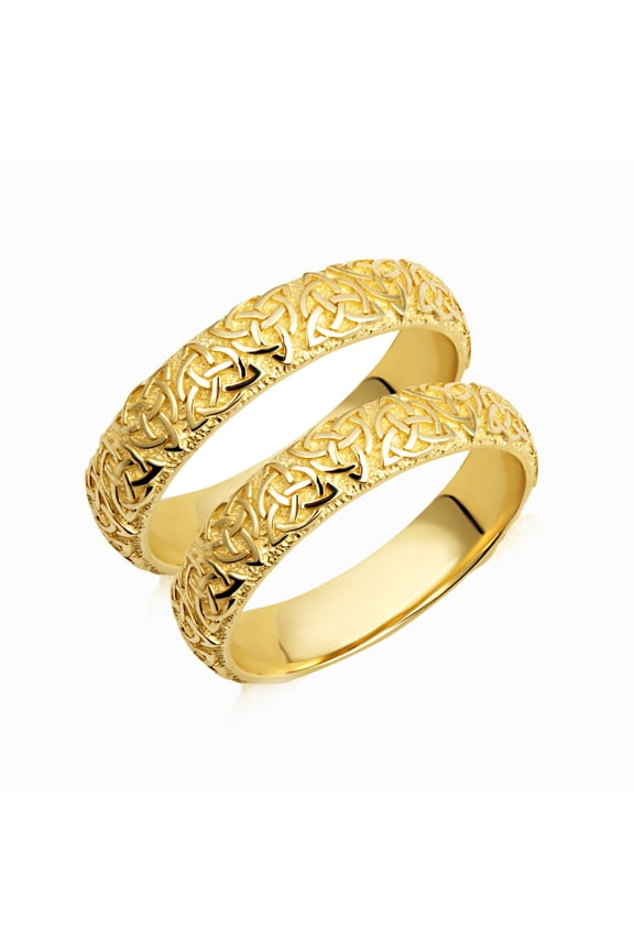 Men's And Women's 10K Gold Irish Celtic Trinity Knot Eternity Wedding Band Ring ,7