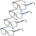 thumbnail image 1 of Men's And Women's 4 Pairs of Retro Square Reading Glasses Spring Hinge Blue Presbyopia Glasses Classic Blue Light Blocking Plastic HD Readers +3.50, 1 of 3