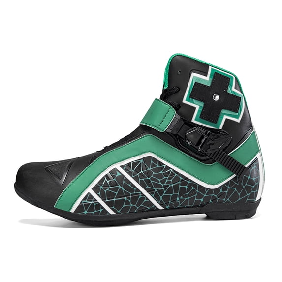 Men's And Women's All-season Motorcycle Riding Boots And Motorcycle Shoes,Black green,44