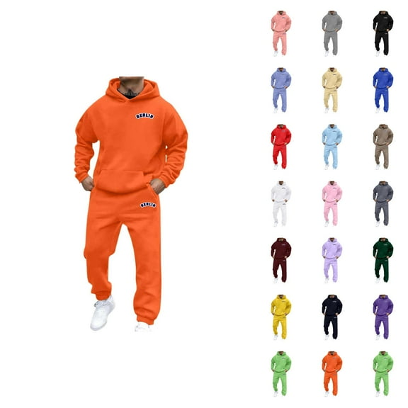 Men's And Women's Autumn And Winter Fashion Casual Letter Printed Sports Long Sleeved Hoodie Set Men Cotton Fleece Hooded Sweatshirt