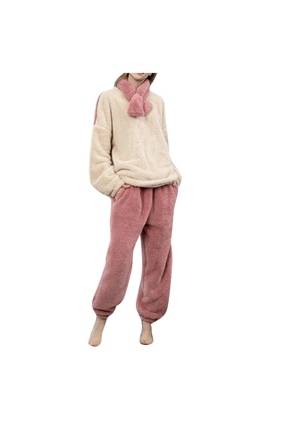 Men's And Women's Autumn And Winter Flannel Pajamas Pajama Suit Cardigan