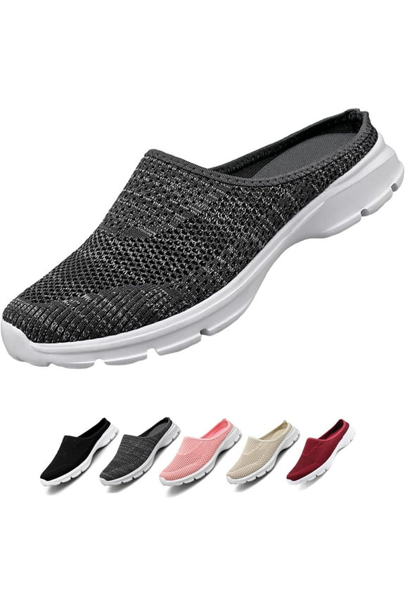 Men's And Women's Casual Slip on Half Shoes Breathable Arch Support Walking Mules Shoes Open Back Slip on Flats Non-Slip Sneakers Sandals