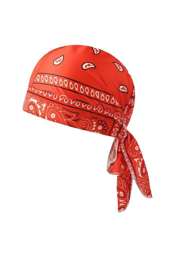 Men's And Women's Breathable Hats Summer Motion Full Package Motion Printing Pattern Outdoor Absorb Sweat Climbing Cap(Orange,Free Size)