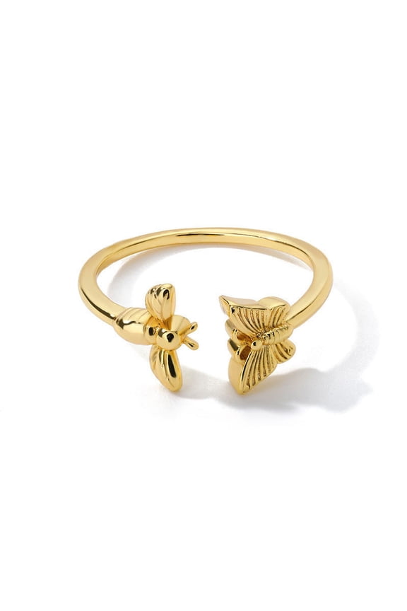 Men's And Women's Fashion Simple Butterfly Bee Ring