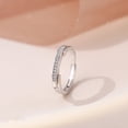 thumbnail image 1 of Mens Womens Flip Top Ring Electroplated Silver Fashion Ring White Gold Rose Gold Diamond Fine Modern Accessory, 1 of 5