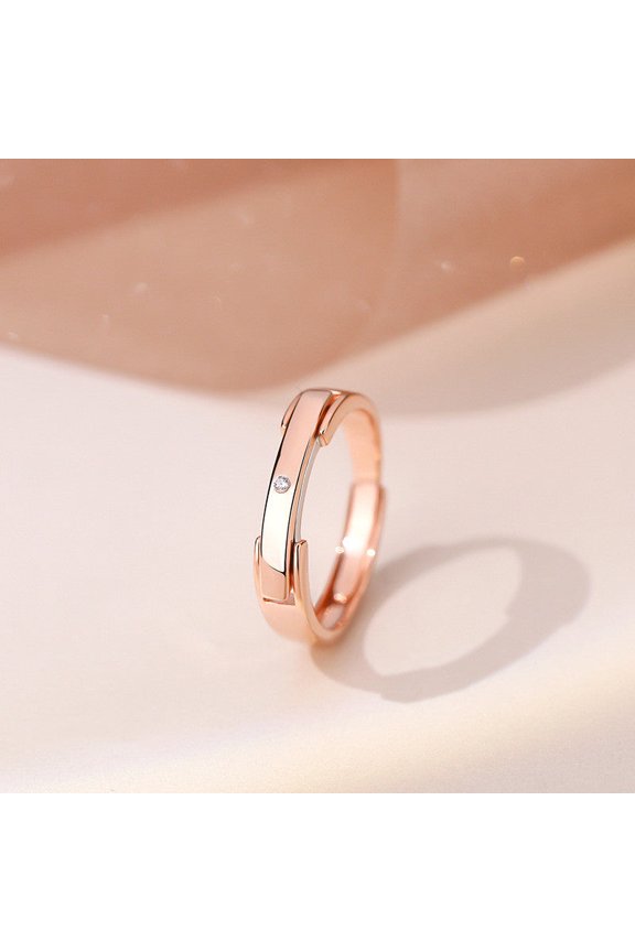 Mens Womens Flip Top Ring Electroplated Silver Fashion Ring White Gold Rose Gold Diamond Fine Modern Accessory