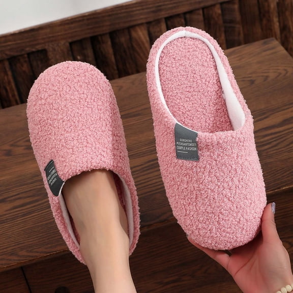 Men's And Women's Home Slippers Comfy Warm Winter Slippers Slip On Travel Shoes Washable,Red 6.5