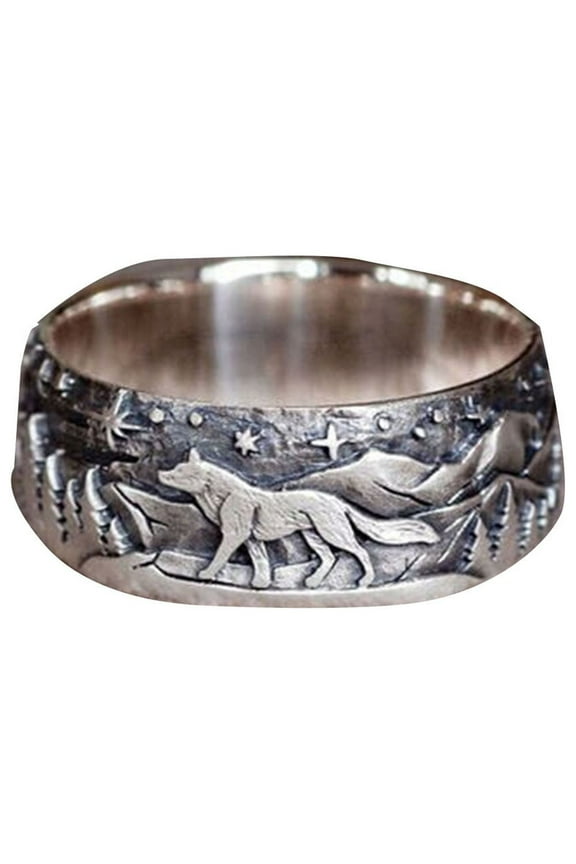 Men's And Women's Loyal Wolf Couple Retro Pair Ring Fashion Ring