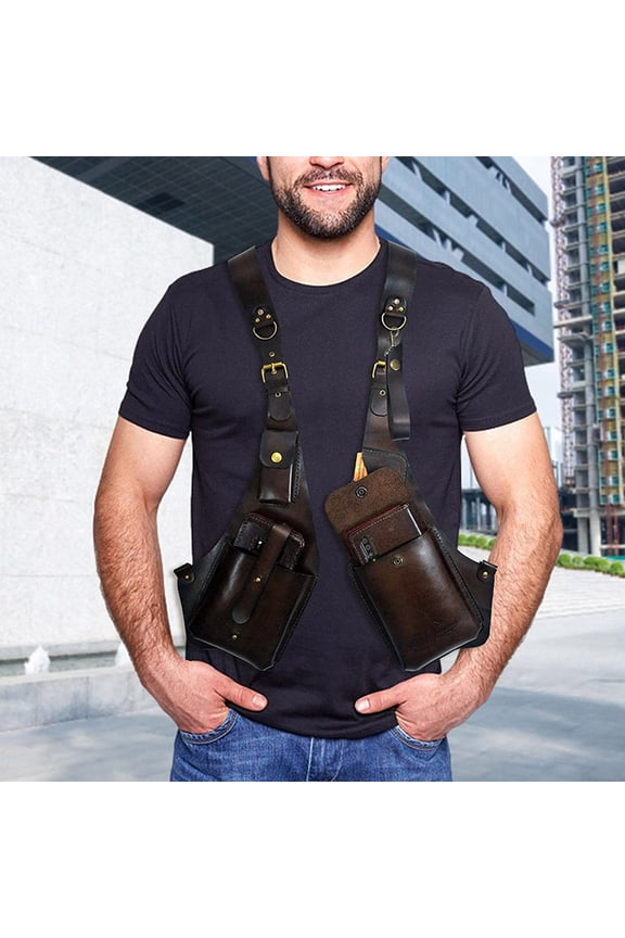 Men's And Women's Outdoor Retro Leather Shoulder Bag,Red