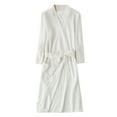 thumbnail image 1 of Men's And Women's Solid Color Autumn And Winter Couple Thin Seven Quarter Sleeved Nightgown, 1 of 5