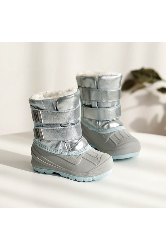 Men's And Women's Winter Snow Boots With Flat Bottomed Midsole Round Head Thickened Insulation Waterproof Rain And Snow girls dress shoes