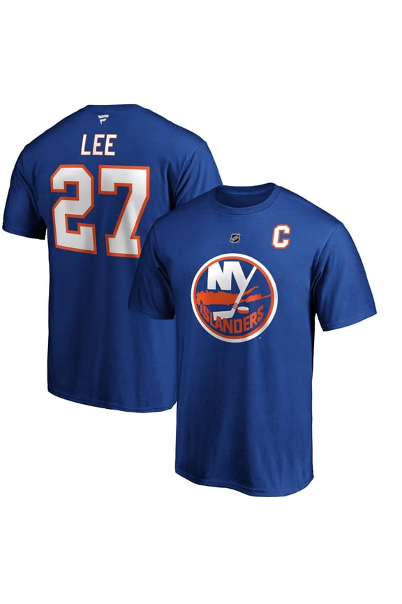 Men's Anders Lee Royal New York Islanders Authentic Stack Name & Number T-Shirt