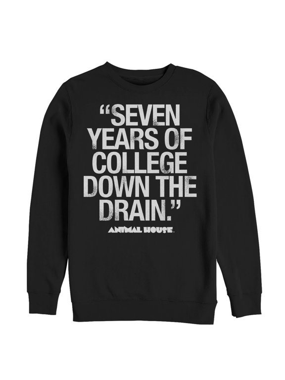 Men's Animal House Bluto 7 Years Quote Sweatshirt Black Medium